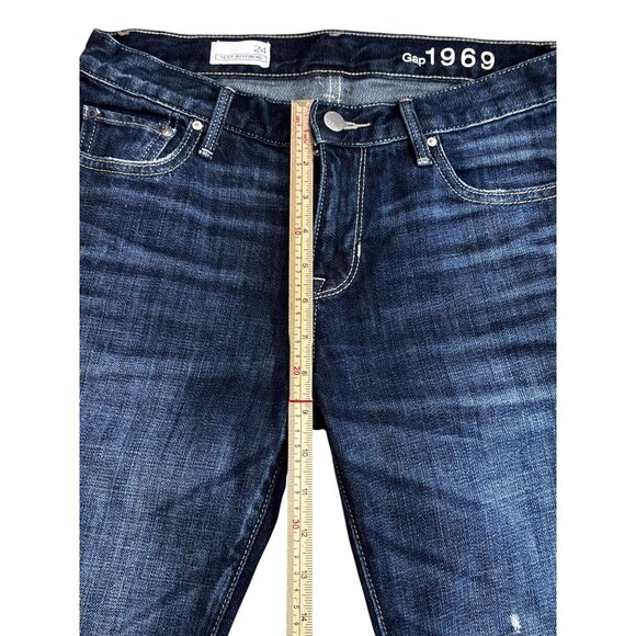 Gap 1969 Sexy Boyfriend Jeans Size 24 Dark Wash Distressed Denim - Picture 12 of 12